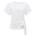 Yaya Round neck top with knot Wit