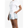Yaya Round neck top with knot Wit