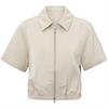 Yaya Satin shortsleeve jacket Zand