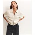Yaya Satin shortsleeve jacket Zand