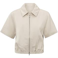 Yaya Satin shortsleeve jacket Zand