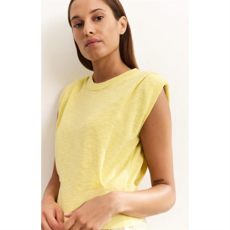 Yaya Shoulder detail sweater Geel
