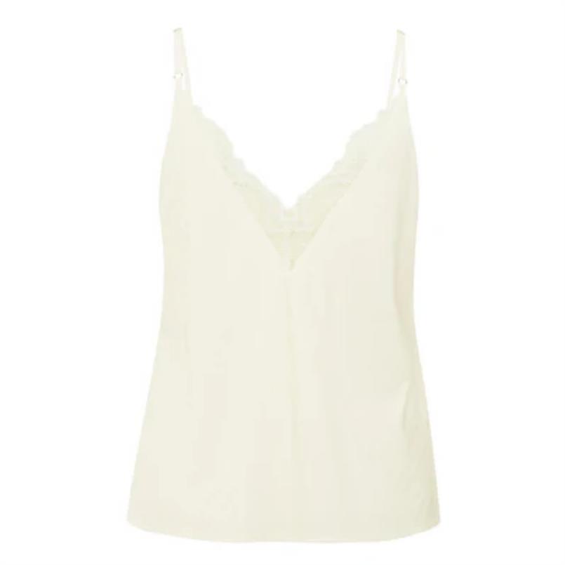 Yaya Singlet with lace Transparant