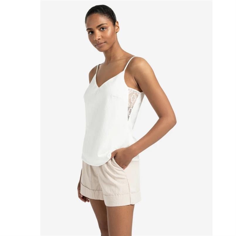 Yaya Singlet with lace Transparant