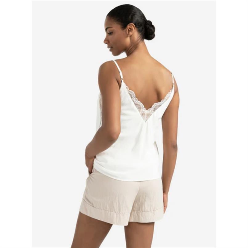 Yaya Singlet with lace Transparant