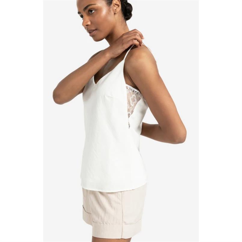 Yaya Singlet with lace Transparant