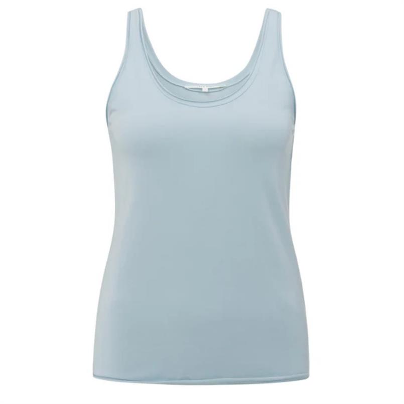 Yaya Singlet with low neckline Lichtblauw