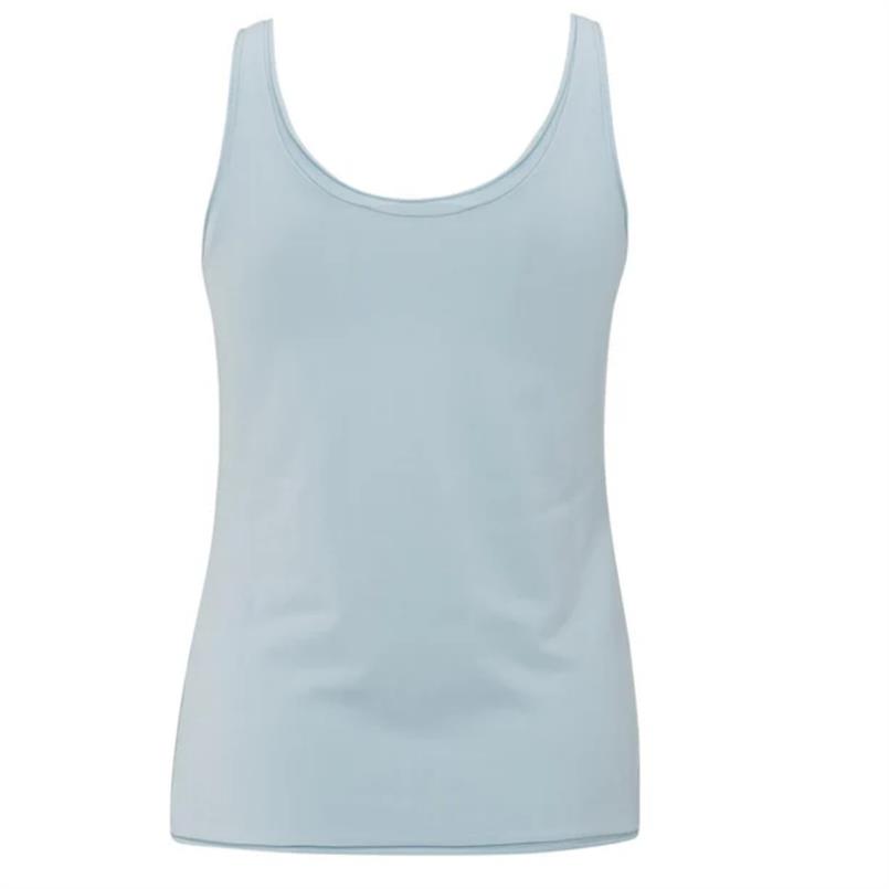 Yaya Singlet with low neckline Lichtblauw