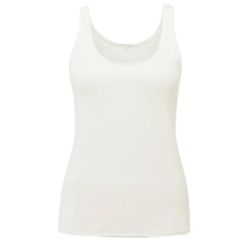 Yaya Singlet with low neckline Transparant