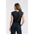 Yaya Sleeveless top with knot Donkergrijs
