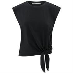 Yaya Sleeveless top with knot Donkergrijs