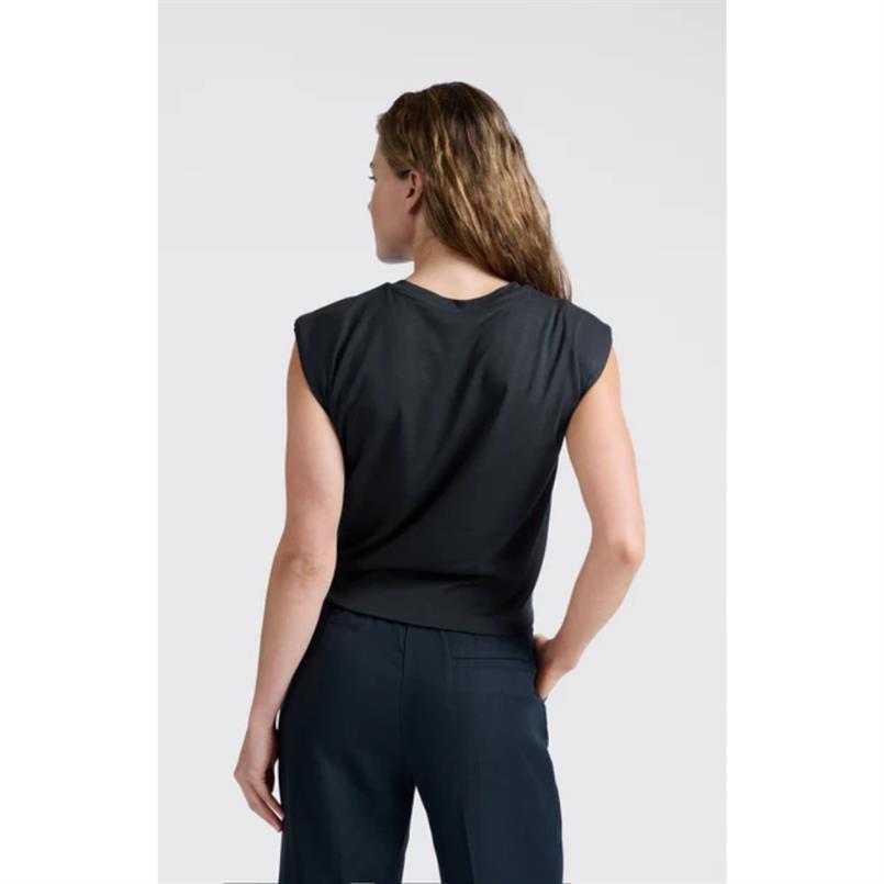Yaya Sleeveless top with knot Donkergrijs