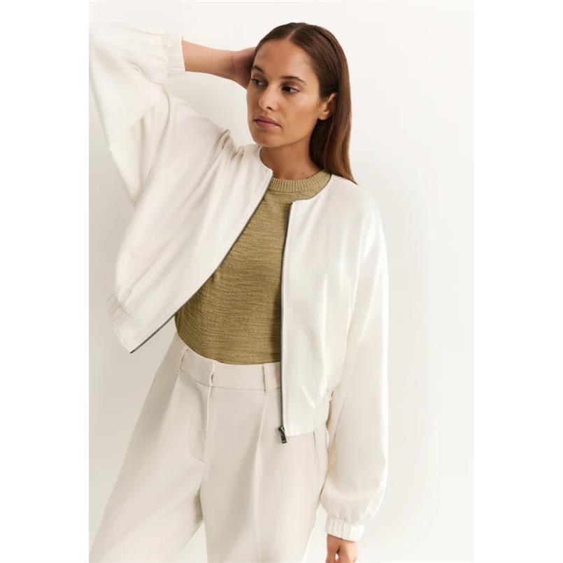 Yaya Woven cropped bomber Wit