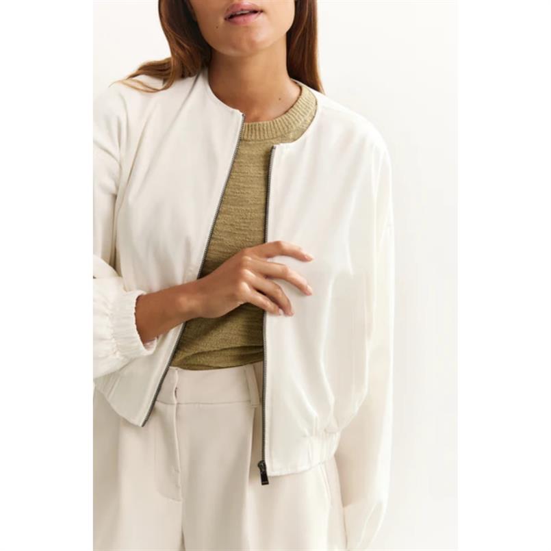 Yaya Woven cropped bomber Wit