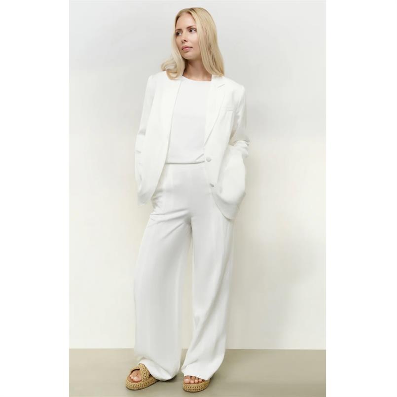 Yaya Woven high waist wide leg Wit