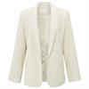 Yaya Woven loose fit blazer Zand