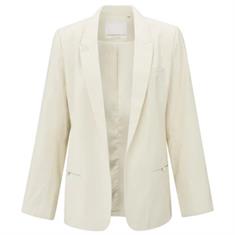 Yaya Woven loose fit blazer Zand
