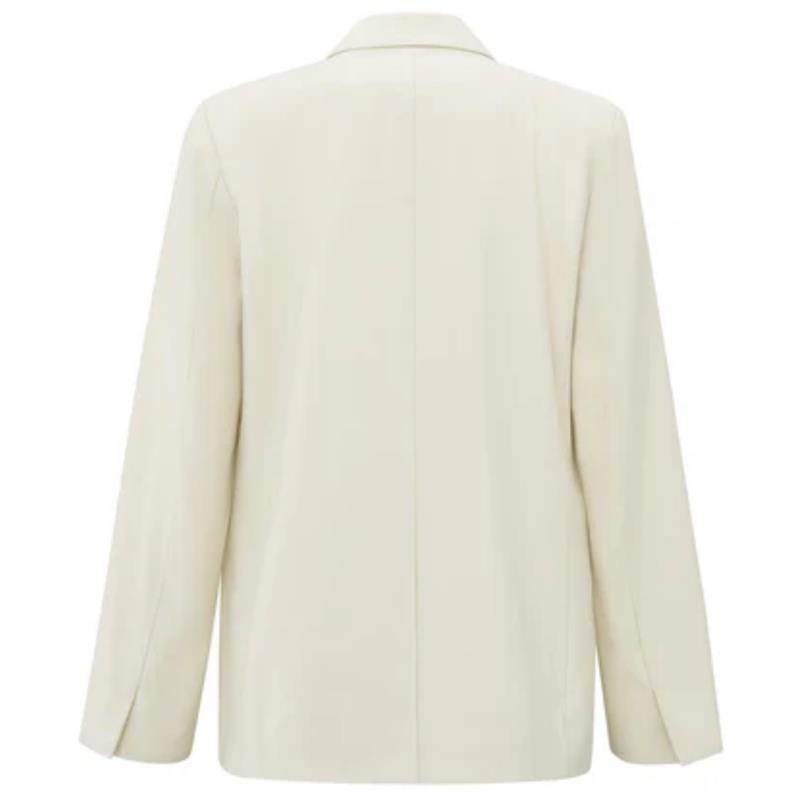 Yaya Woven loose fit blazer Zand