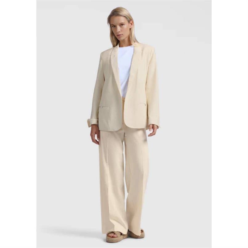 Yaya Woven loose fit blazer Zand