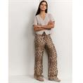 Yaya Woven printed wide leg Bruin dessin