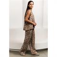 Yaya Woven printed wide leg Bruin dessin