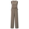 Yaya Woven sleeveless jumpsuit Taupe