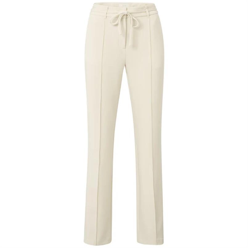 Yaya Woven straight flared trousers Zand