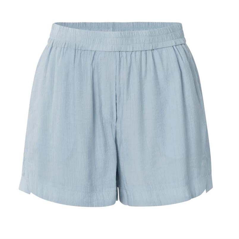 Yaya Woven structured short Lichtblauw