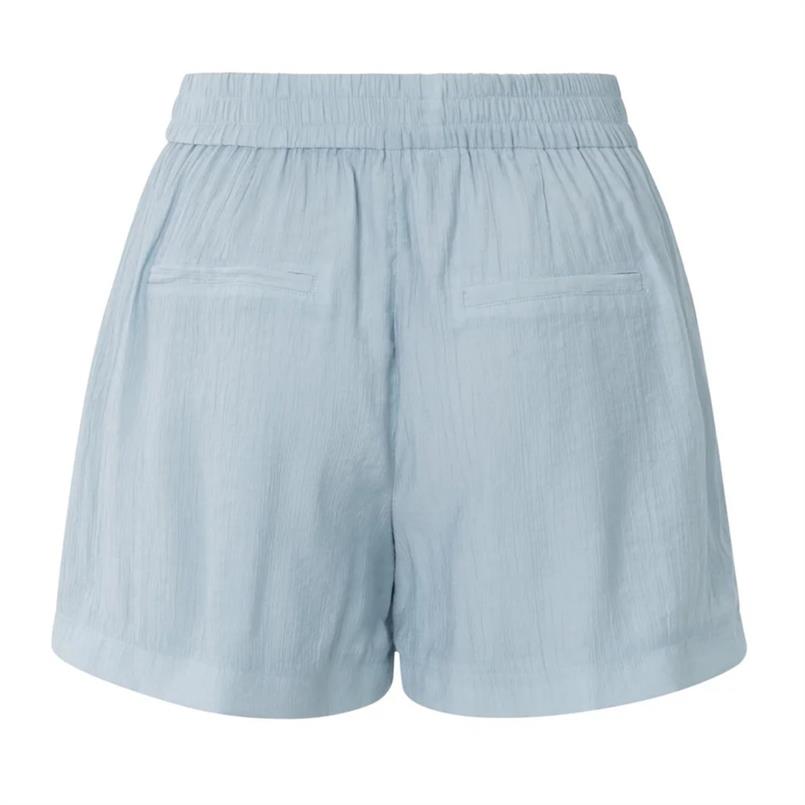 Yaya Woven structured short Lichtblauw