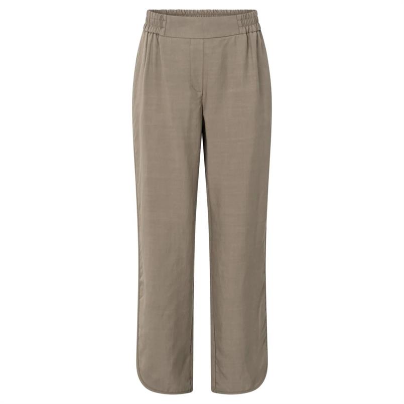 Yaya Woven structured trousers Bruin