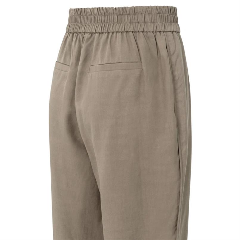 Yaya Woven structured trousers Bruin