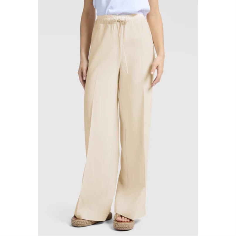 Yaya Woven wide leg trousers Zand