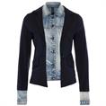 Zip73 Blazer denim insert blue Donkerblauw