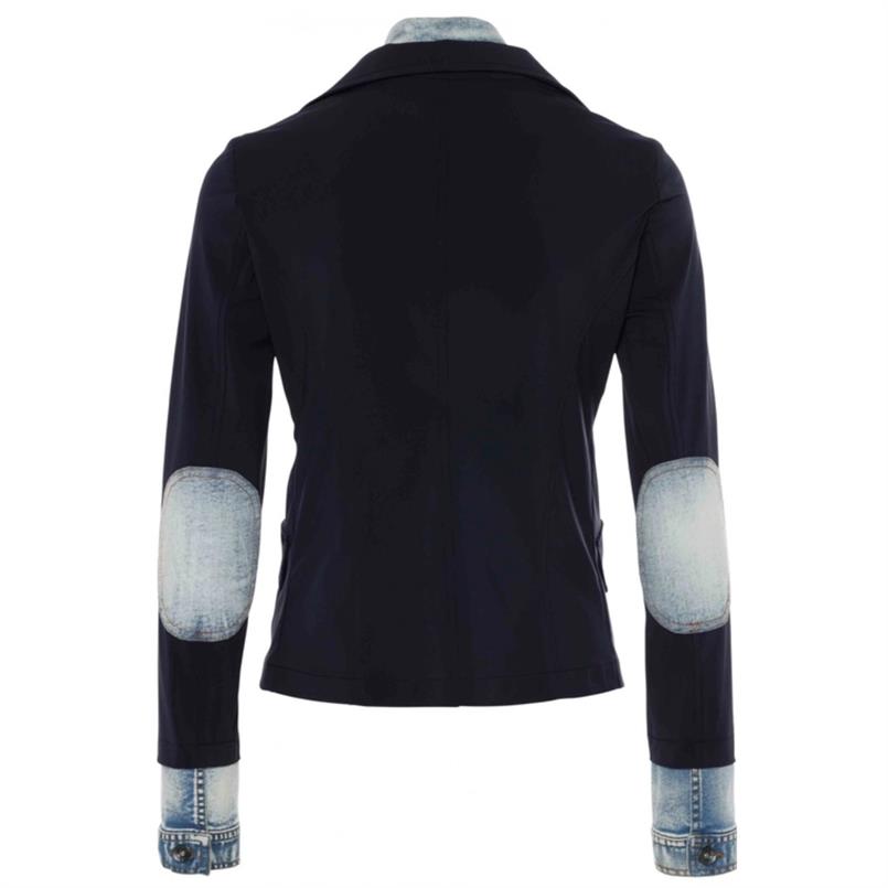 Zip73 Blazer denim insert blue Donkerblauw