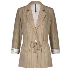 Zip73 Blazer drawstring pinstripe Camel