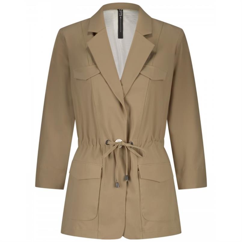 Zip73 Blazer drawstring pinstripe Camel