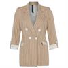 Zip73 Blazer pinstripe caramel Camel