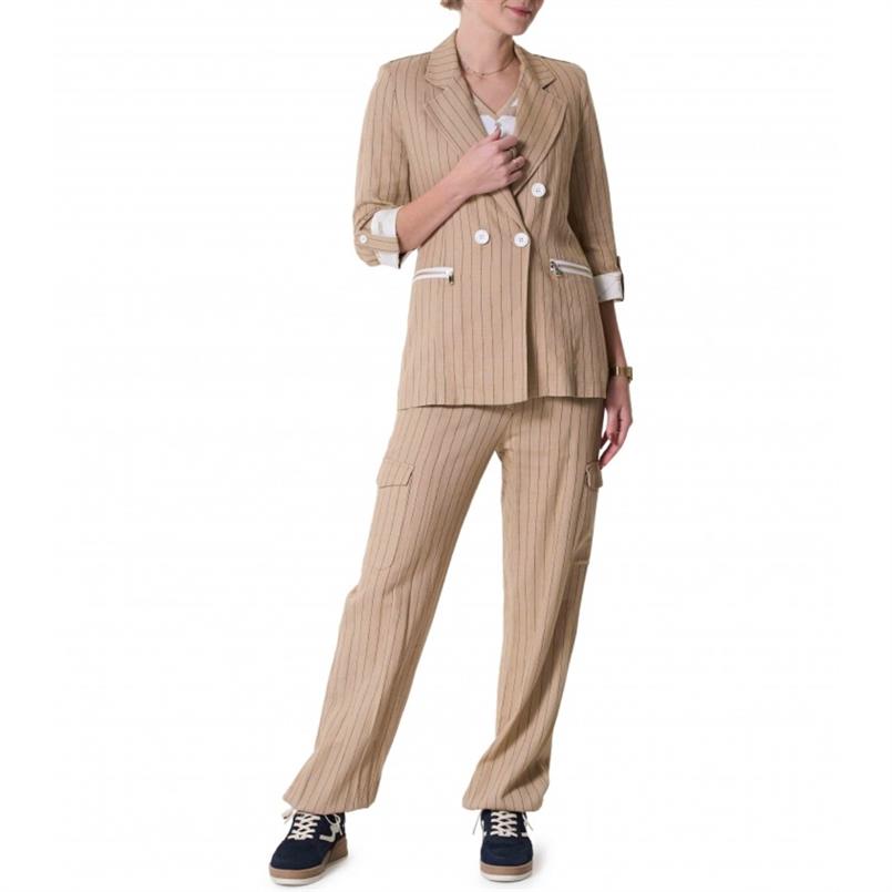 Zip73 Blazer pinstripe caramel Camel