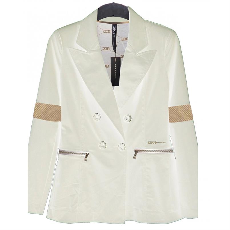 Zip73 Blazer zippers mesh off-white Transparant