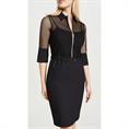 Zip73 Dress mesh black Zwart