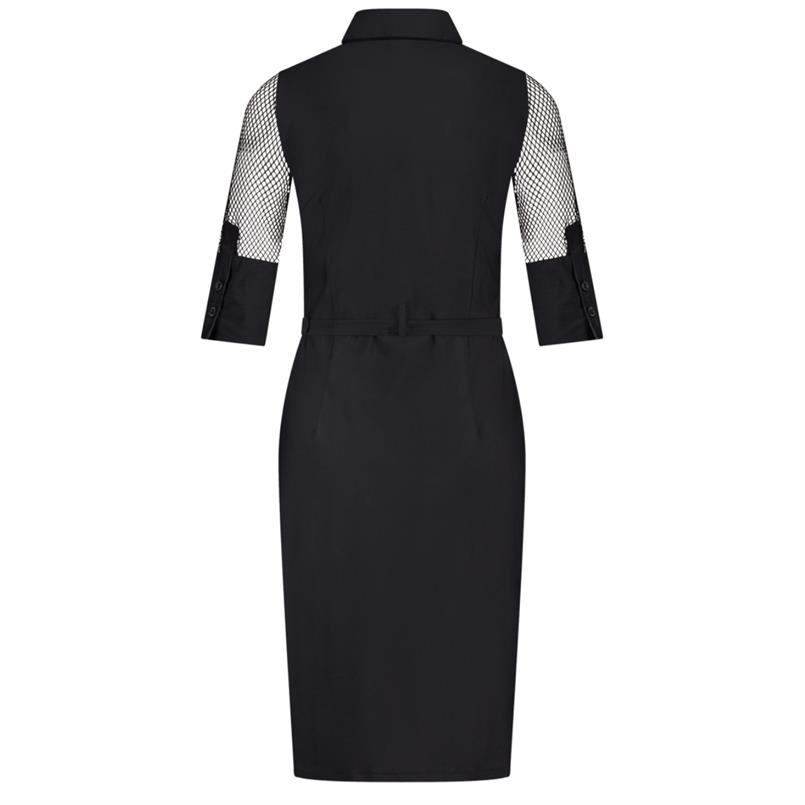 Zip73 Dress mesh black Zwart