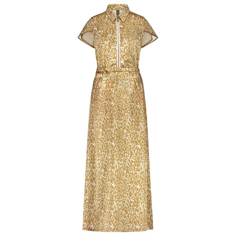 Zip73 Longdress leopard caramel Camel