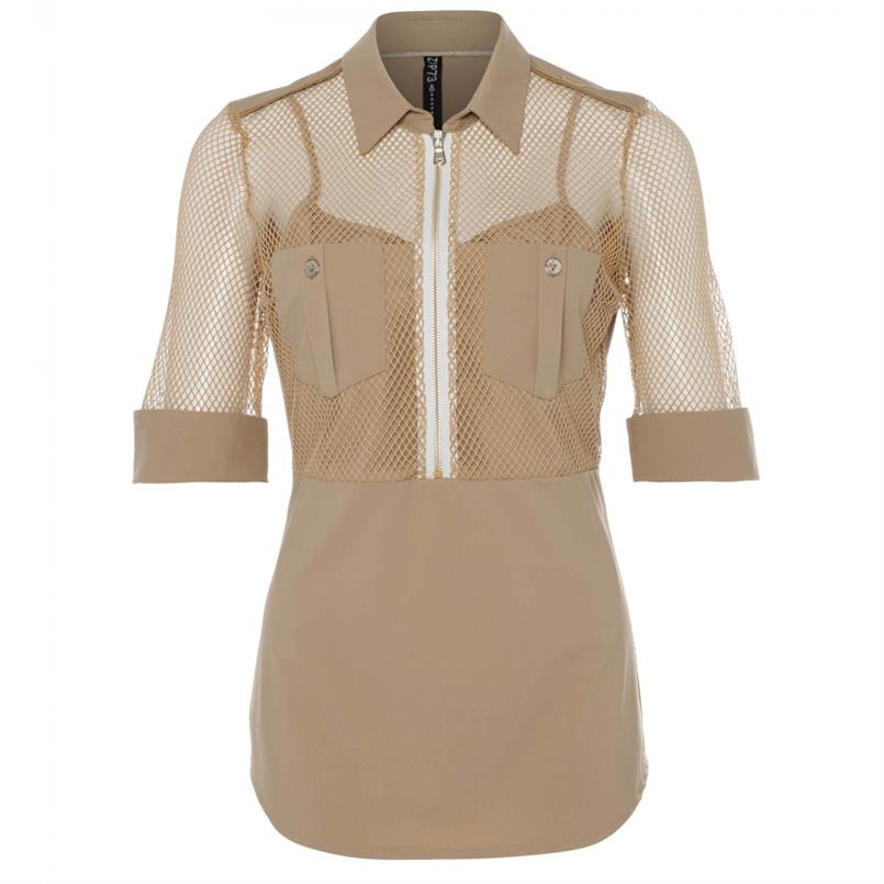 Zip73 Polo mesh caramel Camel