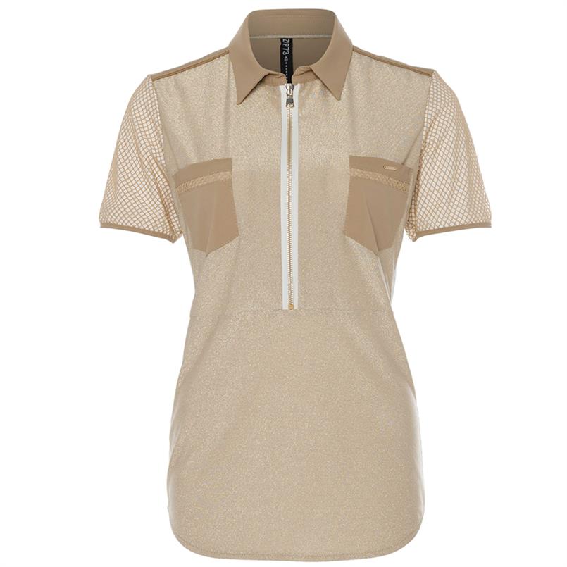 Zip73 Polo mesh gold Goud