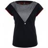 Zip73 Top boatneck mesh black Zwart