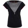 Zip73 Top boatneck mesh black Zwart