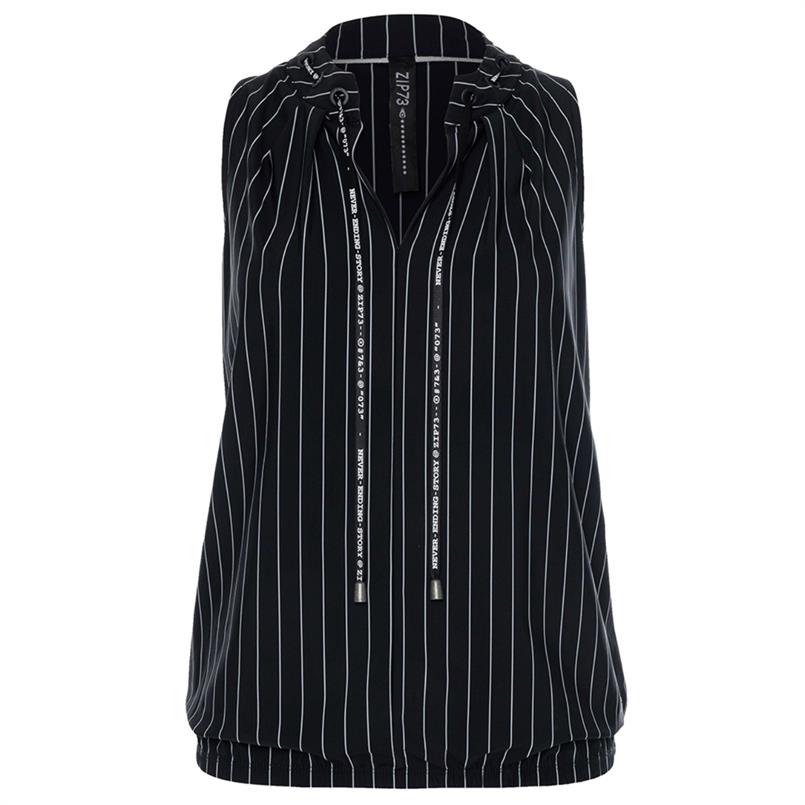 Zip73 Top lacing pinstripe black Zwart