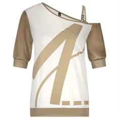 Zip73 Top one shoulder gold Goud