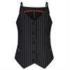Zip73 Waistcoat pinstripe black Zwart