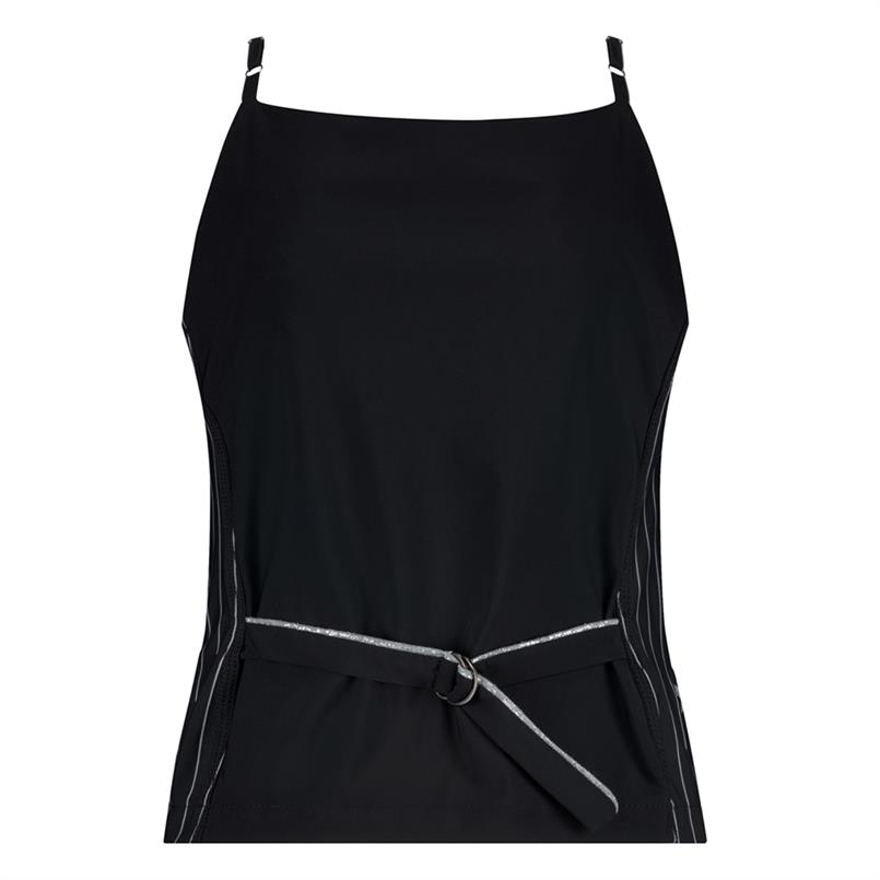 Zip73 Waistcoat pinstripe black Zwart